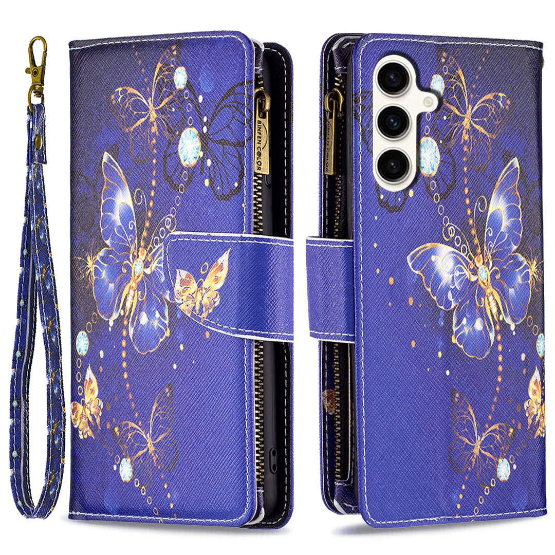 BF03 Zipper Pocket Wallet Case for Samsung Galaxy S23 FE PU Leather Pattern Printing Stand Phone Cover BF03 Zipper Pocket Wallet Case for Samsung Galaxy S23 FE PU Leather Pattern Printing Stand Phone Cover